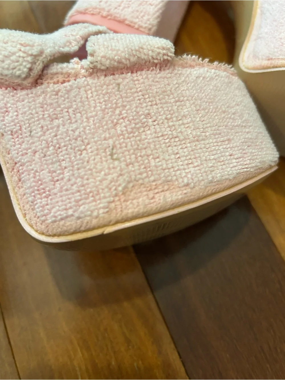 Public Desire Pink Terrycloth Platform Block Heels